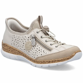Kvinders sko indsat komfortable beige rieker n42v3-60
