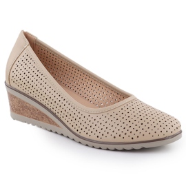Women's Pumps Openwork Shoes Beige Vinceza 58461
