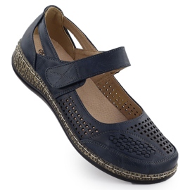 Kvinders sko med velcro Navy Blue Unisoft 7026 blå
