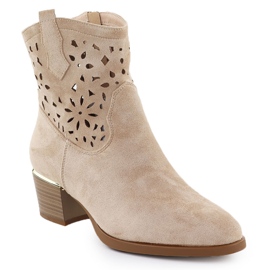 Kvinders åbne værkstøvler beige beige Vinceza 58452