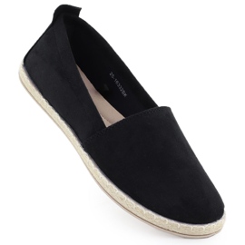 Kvinders espadrilles gled i ruskind sort potocki py16332