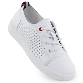 Sportssko sneakers med øko -læder Openwork White Potocki Py1633 hvid