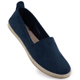 Kvinders espadriller indsat i ruskind Navy Blue Potocki Py16332 blå