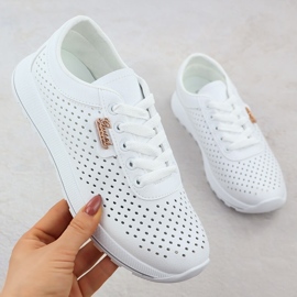 Kvinders Openwork Sports Pumpers på platformen White Potocki Py16346 hvid
