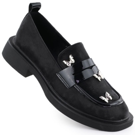 Kvinders sko herrer med sommerfugle Black Potocki SZ12650 sort