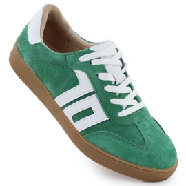 Lædersportsko Suede Green Vinceza 79517 grøn