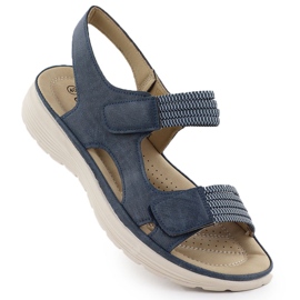 Kvinders sandaler på platformen Comfortable Navy Blue Evento 8874 blå