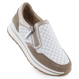 Lædersportsko Sneakers White Filippo DP6777 hvid