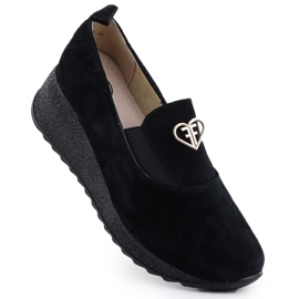 Lædersko til Wedge Black Filippo DP6786 sort