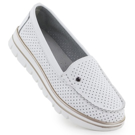 Openwork Leather Loafers på den hvide Filippo DP7006 -platform