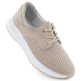 Kvinders lædersko Openwork Beige Filippo DP6022