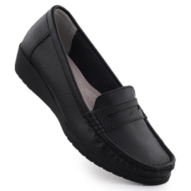 Women's Leather Loafers på Elevation Black Sabatina JHY01 sort