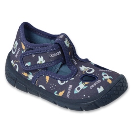 Befado marineblå børnetøfler med velcro 630P018 Soft-B