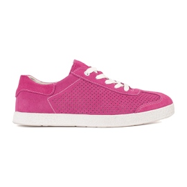 Goodin Pink Openwork sneakers lavet af naturligt læder lyserød