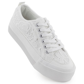 Low Women's Sneakers With Lace White Big Star RR274747 hvid
