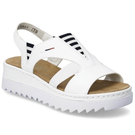 Kvinders sandaler på kiler gled White Rieker v44y5-80 hvid