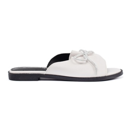 Goodin Hvid flad flip flops med en bue
