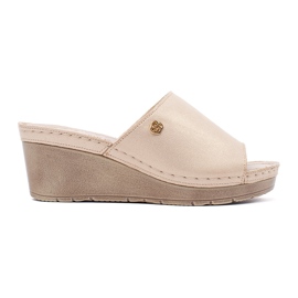 Goodin Golden Women's Flip -flops på kile beige