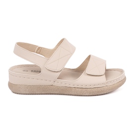 Goodin Lys beige kvinders velcro sandaler