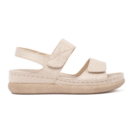Goodin Lys beige kvinders velcro sandaler