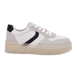 Sneakers med lav platform til kvinder, hvid