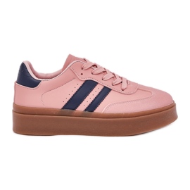 Kvinders sneakers på platformen med Eco Leather Pink lyserød
