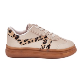 Kvinders sneakers på platformen leopard beige