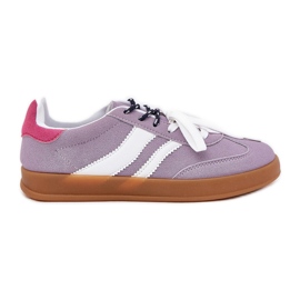 Lav kvinders sneakers med dobbelt lilla snøring