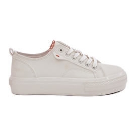 Kvinders sneakers på platform med Eco Leather Big Star RR274A297 Light Beige