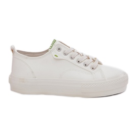 Kvinders sneakers på platform med Eco Leather Big Star RR274A295 White hvid