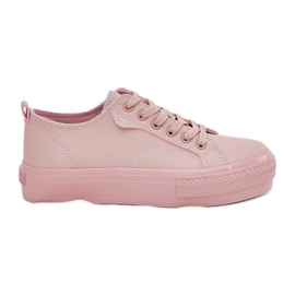 Kvinders sneakers på platform med Eco Leather Big Star RR274A294 Pink lyserød