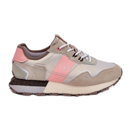 Kvinders ruskind sneakers Big Star RR274243 Hi-polish grå-lyserød system