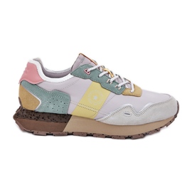 Kvinders ruskind sneakers Big Star RR274244 Hi-Polish Gray-gule System grå
