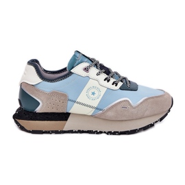 Kvinders ruskind sneakers Big Star RR274245 Hi-Polish System Gray-Blue blå