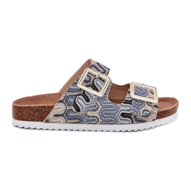 S.Barski Kvinders flip flops med spænder og glitter S. BARSKI RB51-006 Beige
