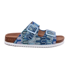 S.Barski Kvinders flip flops med spænder og glitter S. BARSKI RB51-006 Blå