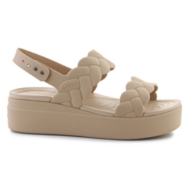 Crocs Sandaler Brooklyn Woven Low Wedge 209977-212 beige