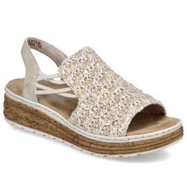 Kvinders sandaler på platformbåndet Beige Rieker 62741-60
