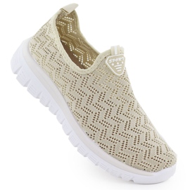 Kvinders sportssko Openwork Slip på beige Artiker 56C1016