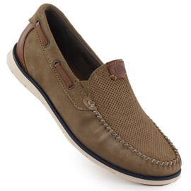 Læder Moccasins Mænds komfortable slip-in brun Bugatti 321-Aru61-1400