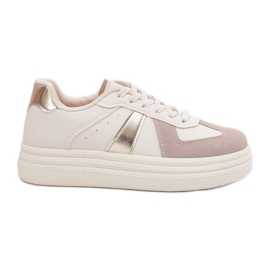 Eco Leather Women's Sneakers på platformen Beige