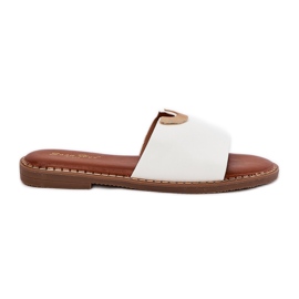 Eco Leather kvinders hjemmesko med dekorative hvide detaljer