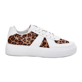 Kvinders sneakers med leopardprint på platformen White hvid