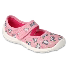 Befado pink børneballerinaer med elastisk bund 661X069 lyserød