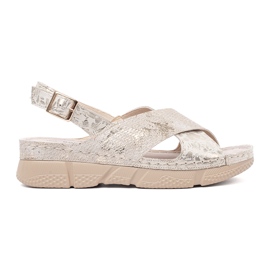 Goodin Lys -bærende sandaler fladt beige
