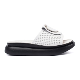 Goodin Hvid og hvid behagelig flip flops på platformen