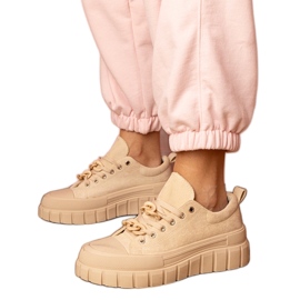 Beige kvinders sports sneakers