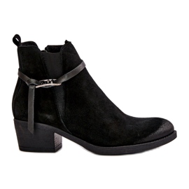 Zazoo 60478 Suede High Heels Isoleret sort lynlås