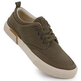 Mænds tekstil -sneakers Khaki Big Star RR174064 grøn