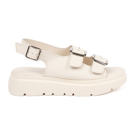 Goodin Beige klassiske sandaler på platformen
